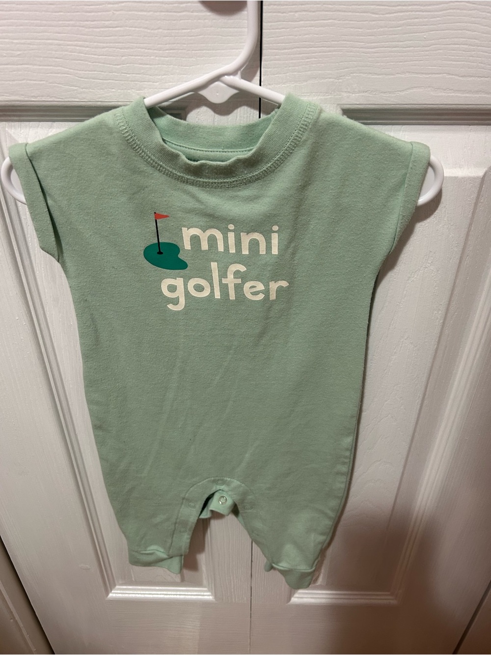 Mini Golfer Sage Green Kids One-Piece Romper